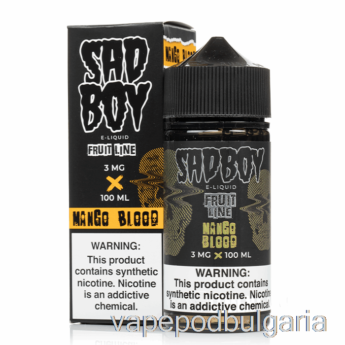 Vape 10000 Дръпки Mango Blood - Sadboy - 100ml 0mg